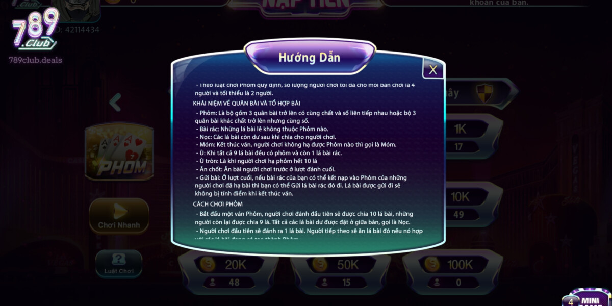 Khái Niệm Về Quân Bài Và Tổ Hợp Bài Phỏm Tại 789 Club